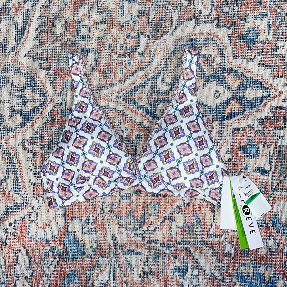 Becca Rebecca Virtue Elliana Banded Halter Bikini Top in Marrakesh SZ L NWT - Picture 4 of 6
